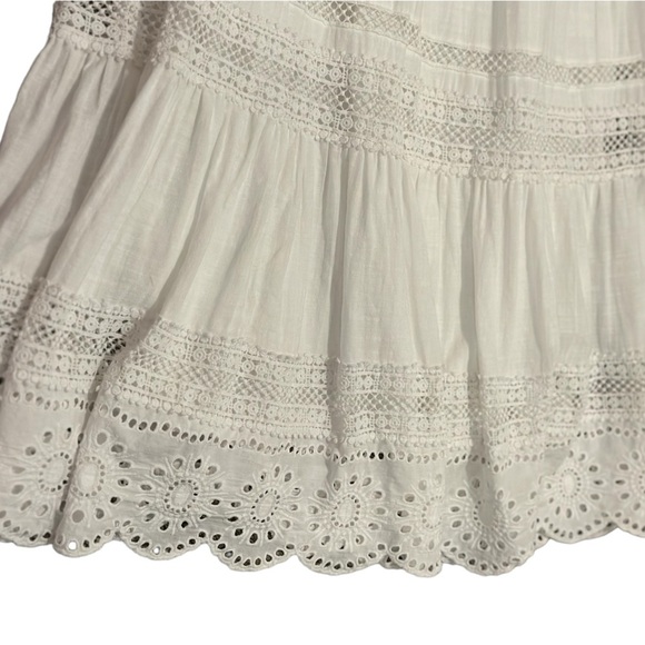 TALBOTS WHITE FULLY LINED COTTON 100% EYELET SLEEVELESS DRESS SIZE 4 - Picture 10 of 16